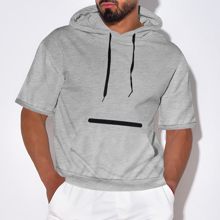 Herren Kurzarm-Hoodie mit praktischem Kängurutasche und atmungsaktiver Struktur Aliams