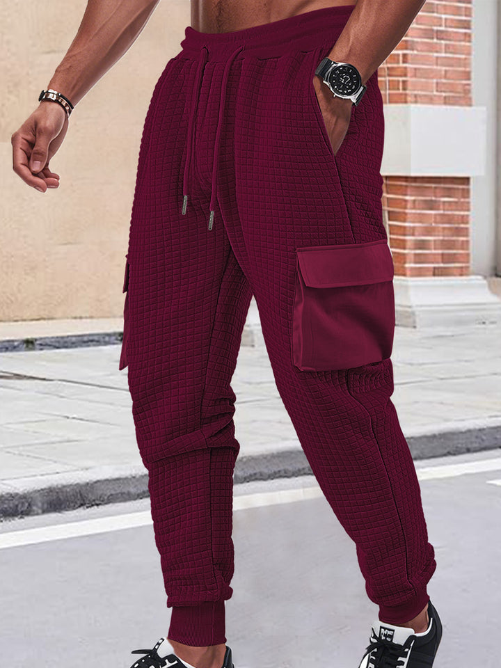 Herren Cargo-Jogginghose mit strukturierter Waffelstruktur und seitlichen Taschen Aliams