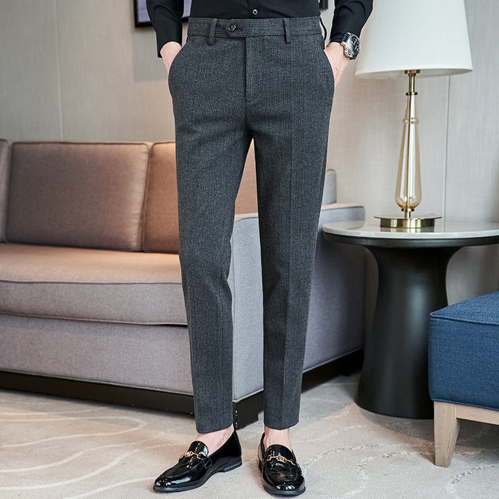 Herren schicke Anzughose mit schmalem Schnitt und feiner Struktur Aliams