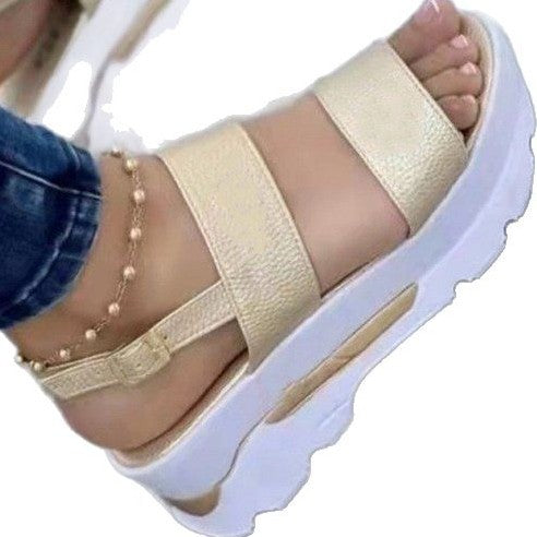 Damen Plateau-Sandalen mit Elastischem Riemen und Rutschfester Sohle Aliams