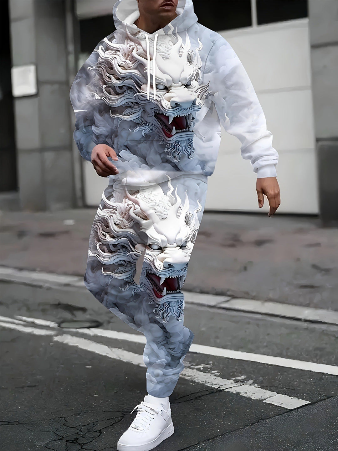Herren Hoodie- und Jogginghose-Set mit einzigartigem Grafikdesign Aliams