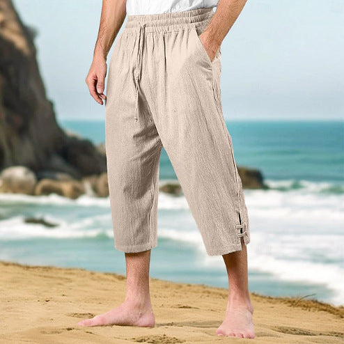 Herren Bequeme Strandhose mit seitlichen Schlitzen Aliams