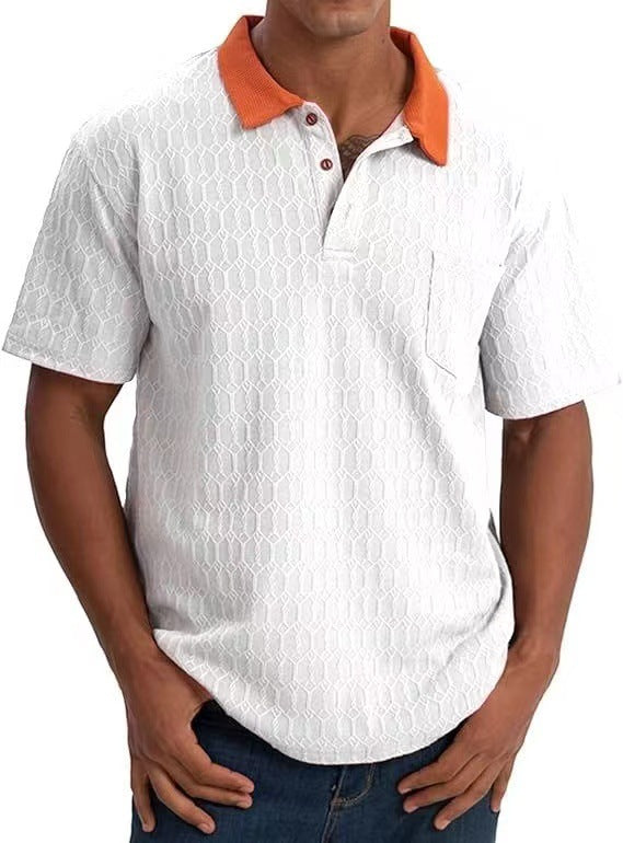 Herren Poloshirt mit strukturiertem Design und kontrastierendem Kragen Aliams