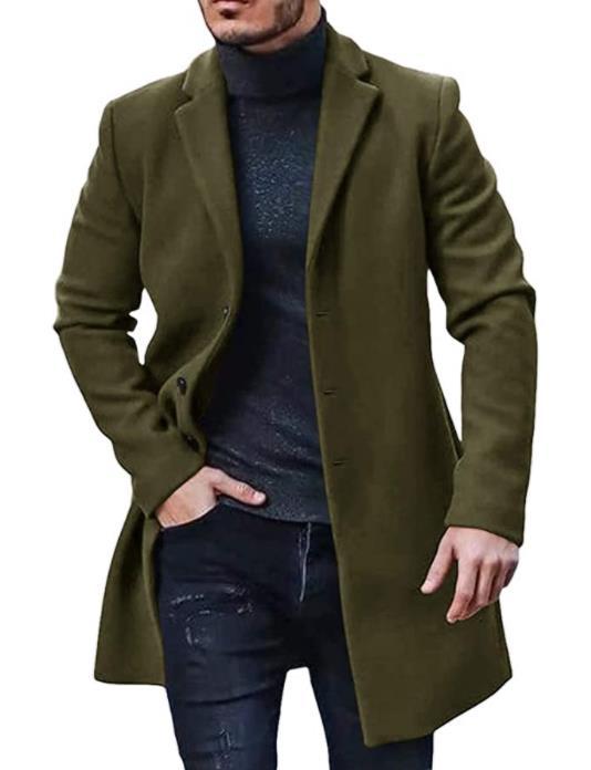 Herren eleganter Wollmantel mit zeitloser Silhouette und klassischem Revers Aliams