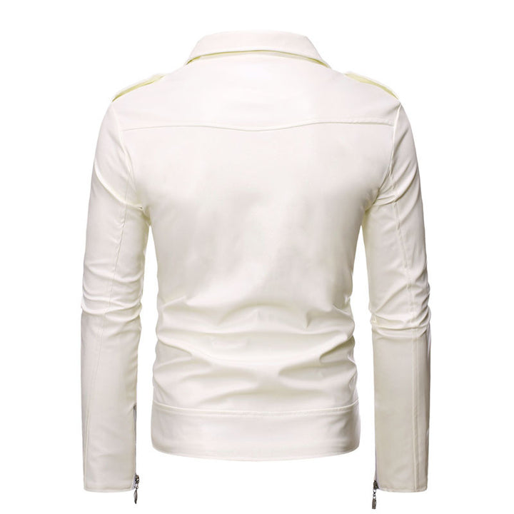 Herren stylische Bikerjacke aus hochwertigem Kunstleder Aliams