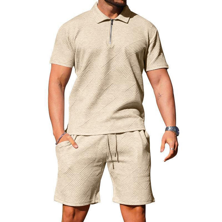 Herren sportliches Lounge-Set mit Poloshirt und Shorts im eleganten Design Aliams