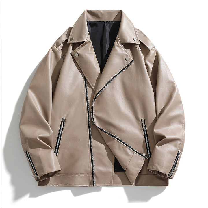 Herren elegante Bikerjacke aus Kunstleder Aliams