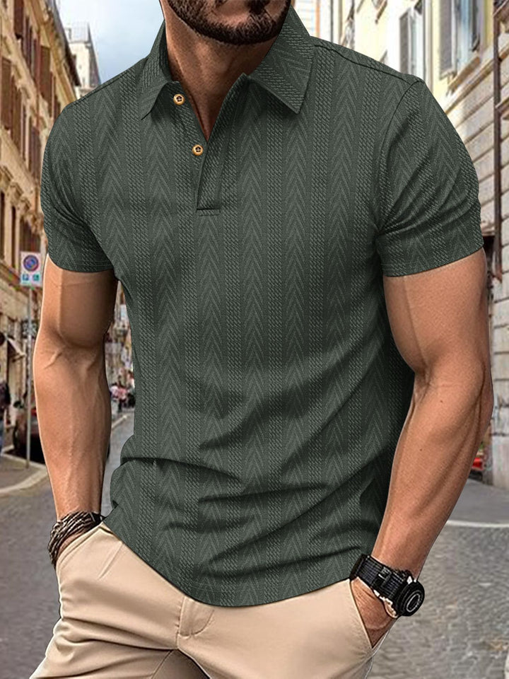 Herren Kurzarm Poloshirt mit strukturiertem Design und eleganter Knopfleiste Aliams
