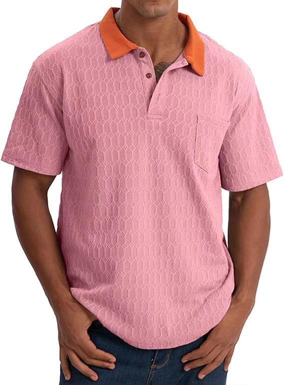 Herren Poloshirt mit strukturiertem Design und kontrastierendem Kragen Aliams