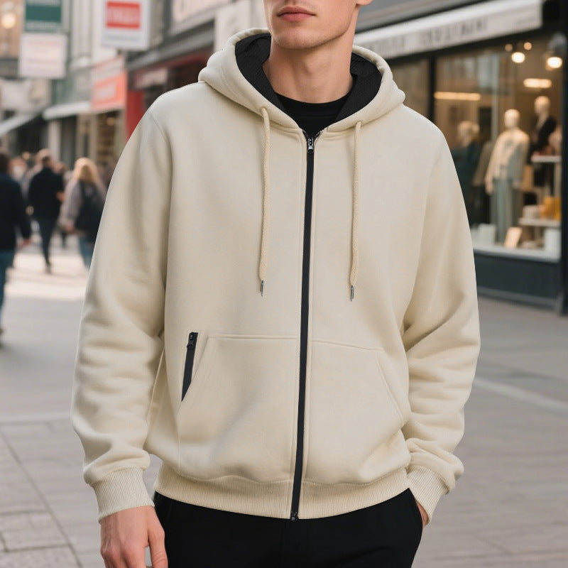 Herren Zip-Hoodie mit praktischen Taschen und atmungsaktiver Fleece-Innenausstattung Aliams