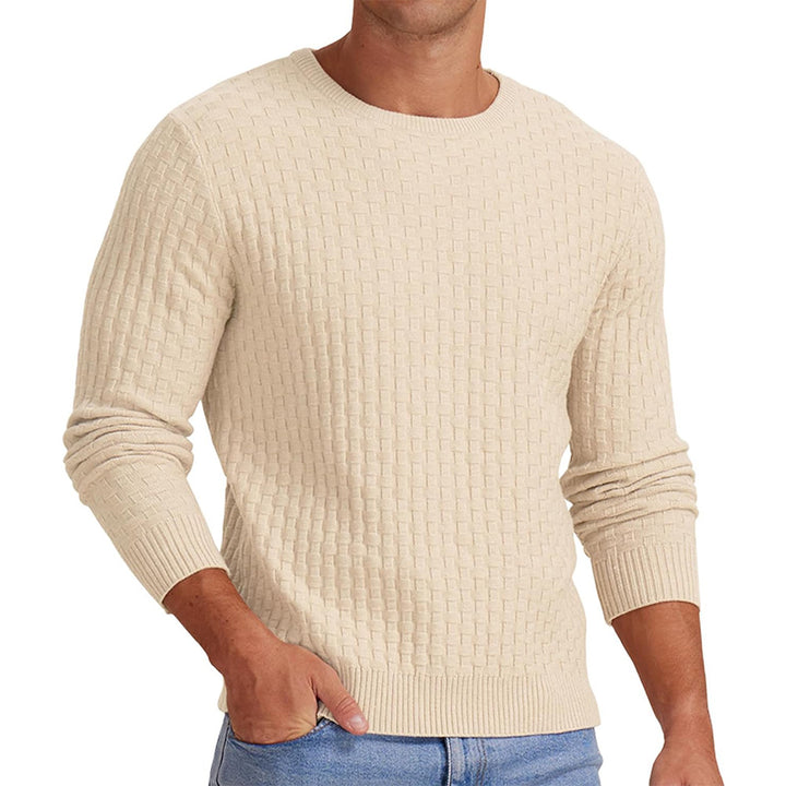 Herren strukturiertes Sweatshirt mit Rundhalsausschnitt und langem Arm Aliams