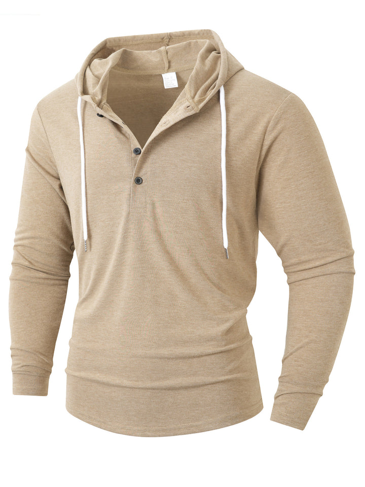 Herren Kapuzenshirt mit modernem Knopfverschluss und atmungsaktivem Stoff Aliams