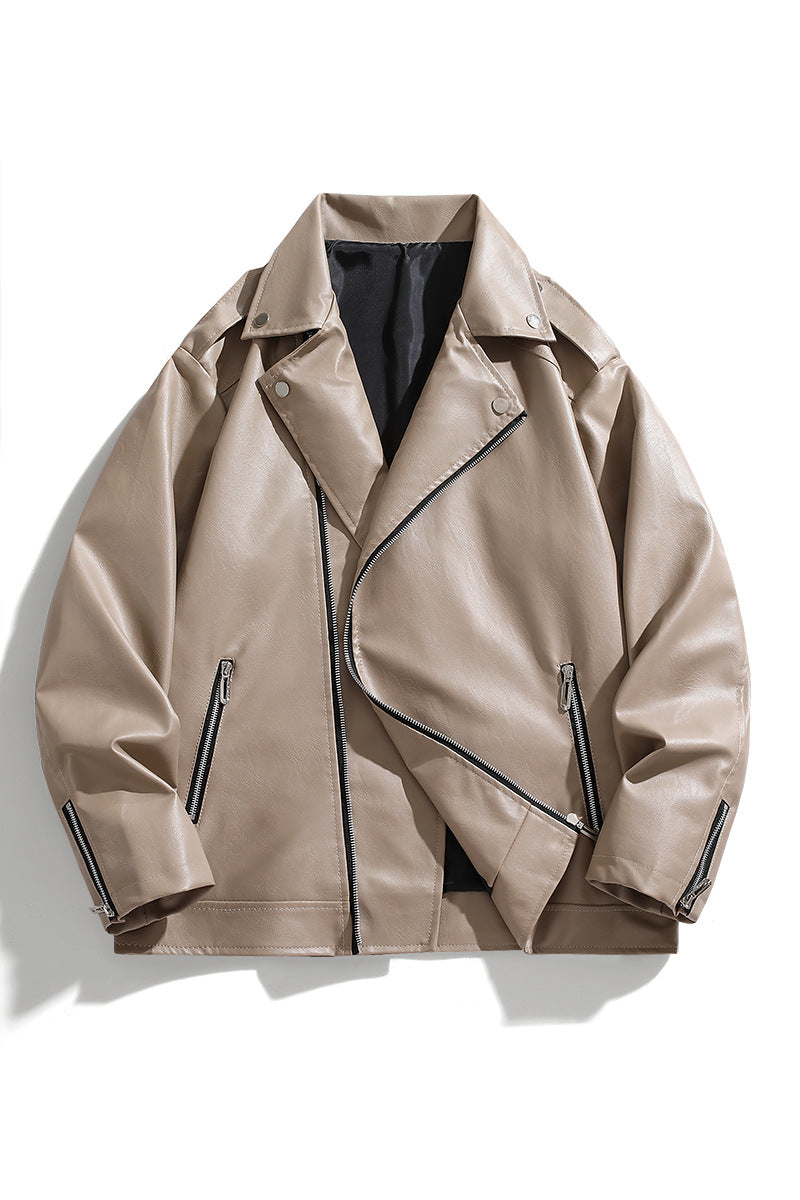 Herren elegante Bikerjacke aus Kunstleder Aliams