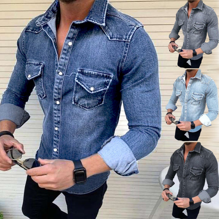 Herren Denim Hemd mit modernem Schnitt und praktischen Brusttaschen Aliams