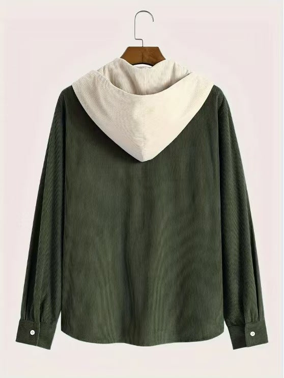 Herren Hemdjacke mit Kapuze und strukturiertem Design Aliams