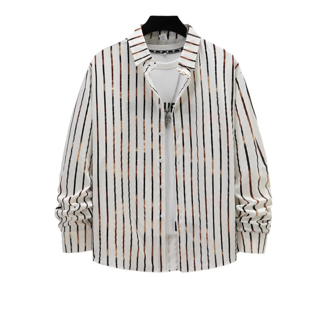 Herren Elegantes Langarmhemd mit feinen Streifen Aliams