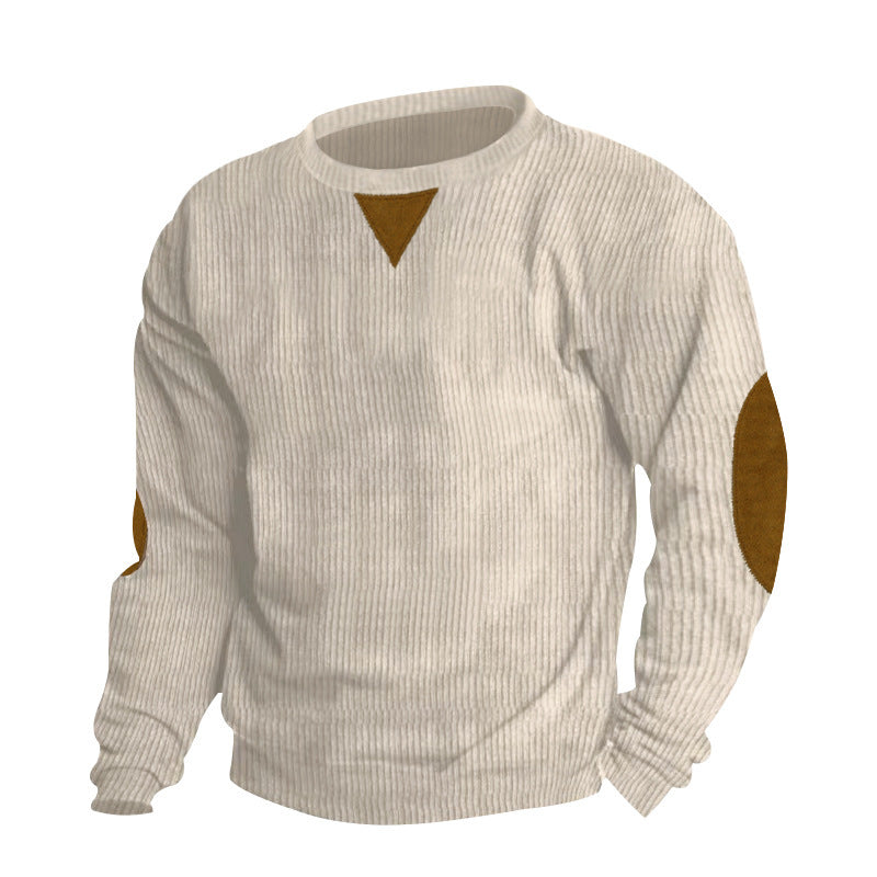 Herren bequemer Strickpullover mit eleganten Ellbogenpatches Aliams