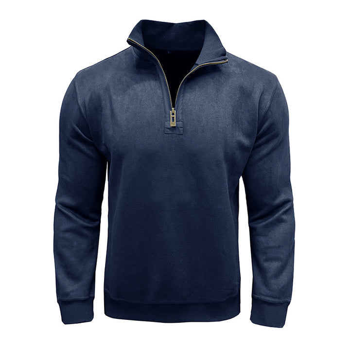 Herren Fleece Pullover mit Stehkragen Aliams