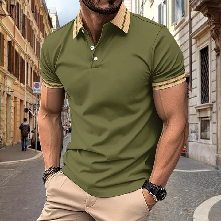 Stylisches Performance-Polo für Herren mit kontrastierenden Kragen Aliams