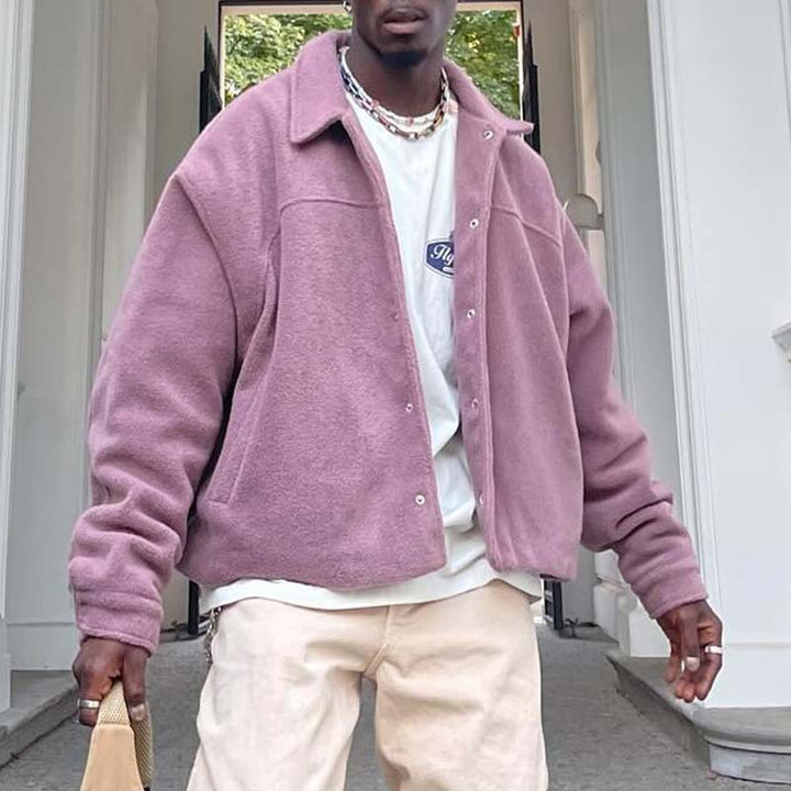 Herren casual Fleecejacke im Oversized-Stil Aliams