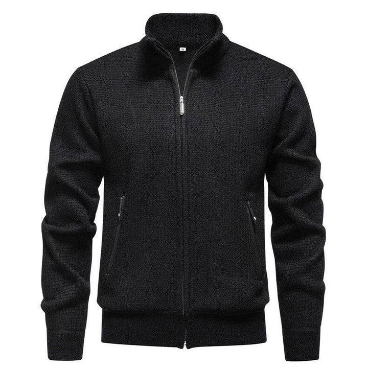 Herren Strickjacke mit modernem Zipper und seitlichen Reißverschlusstaschen Aliams