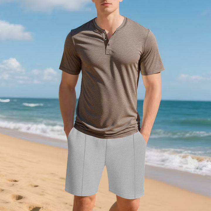 Herren Kurzarm-Hemd mit Knopfleiste Aliams