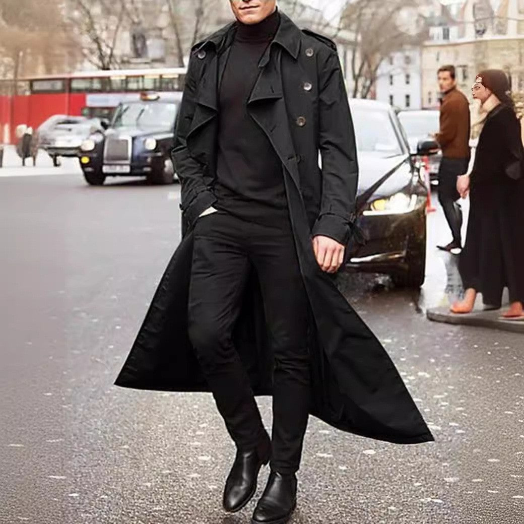 Herren Eleganter, langer Trenchcoat Aliams