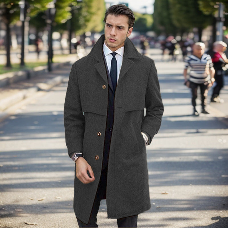 Herren urbaner Wollmantel mit asymmetrischem Schnitt Aliams