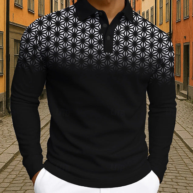 Herren Poloshirt mit trendigem, graphischen Mustermix Aliams