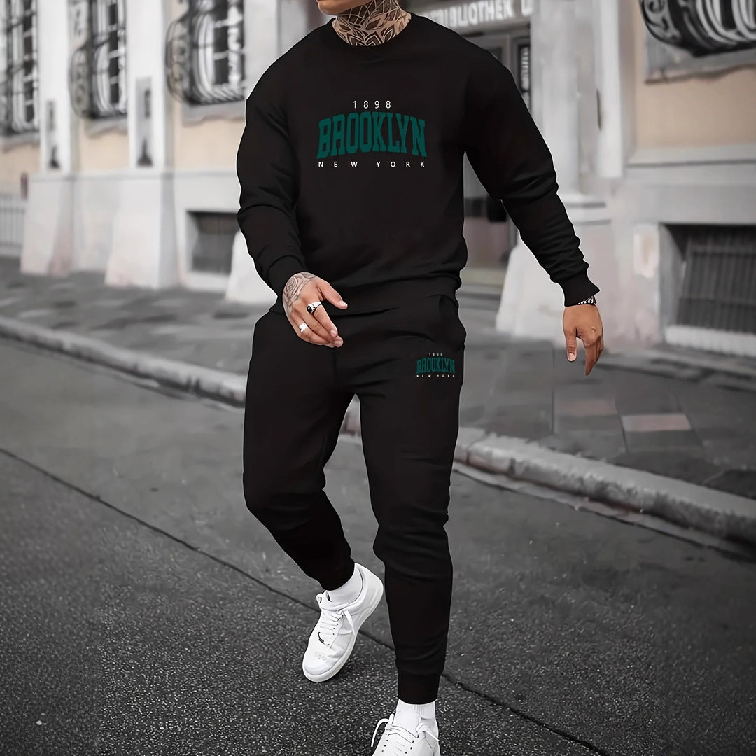 Herren Sportliches Freizeitset mit markantem Schriftzug Aliams