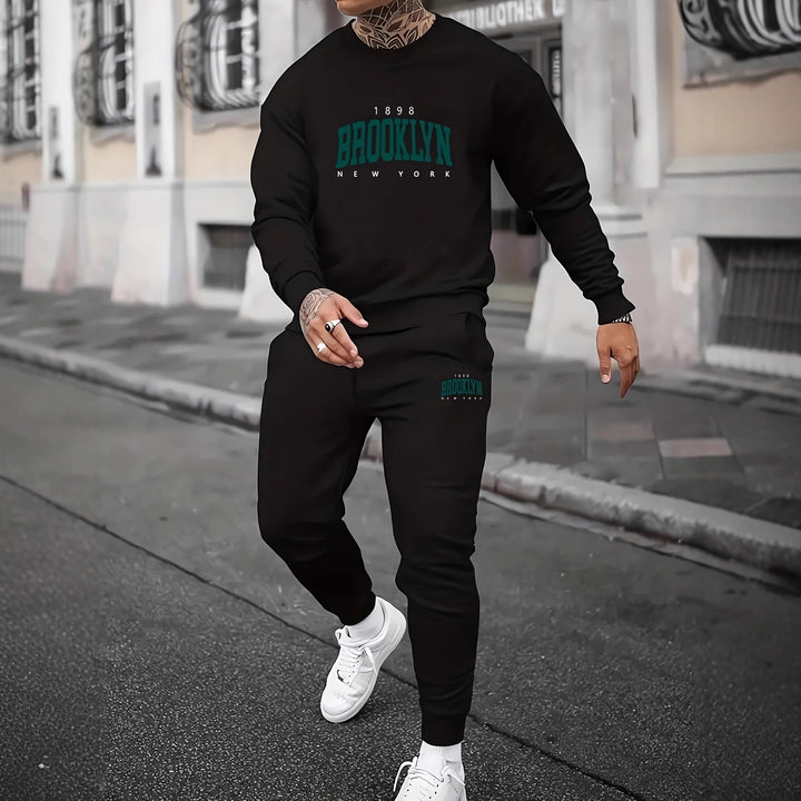 Herren Sportliches Freizeitset mit markantem Schriftzug Aliams