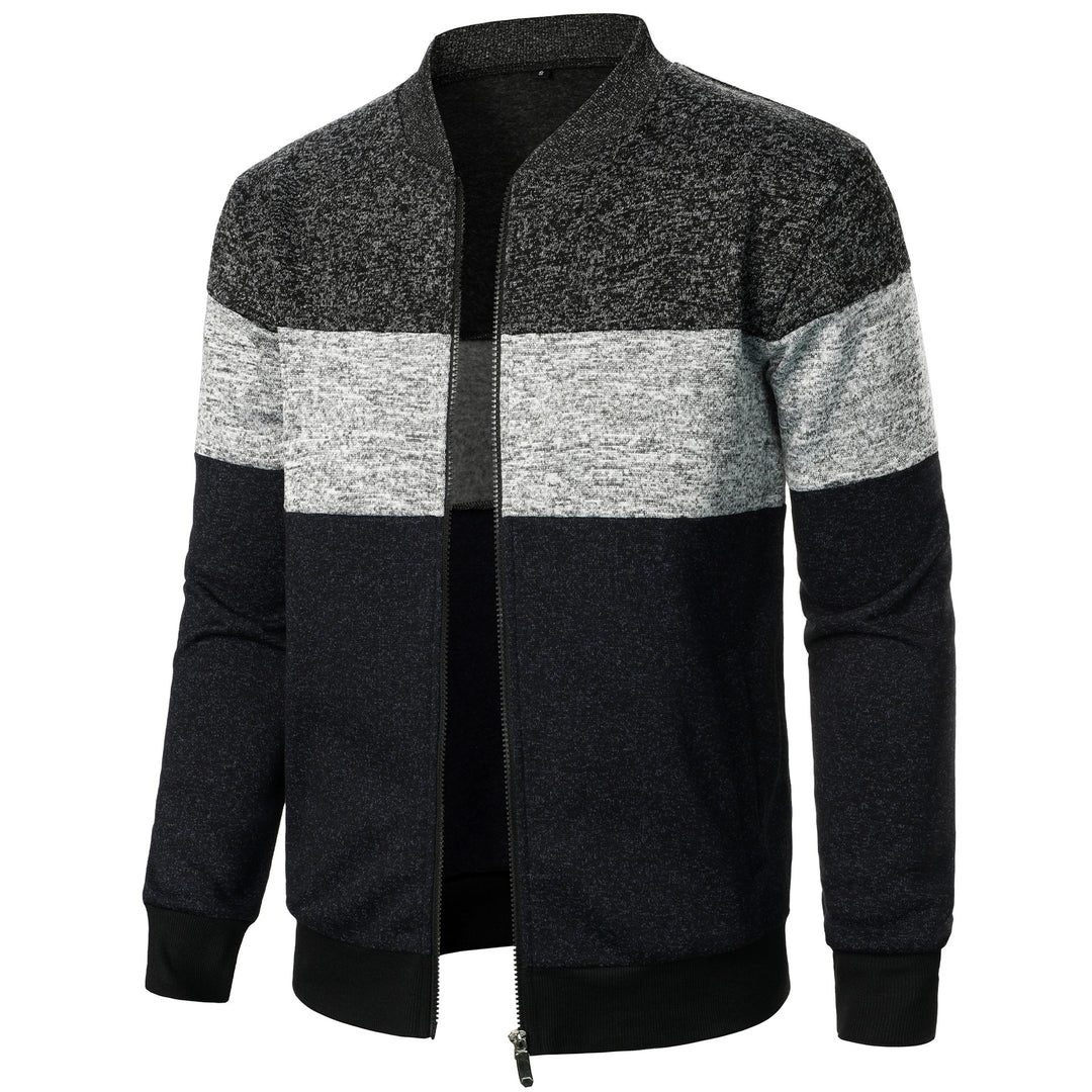 Herren Sportliche Sweatjacke mit modernem Streifenmuster und elastischem Abschluss Aliams