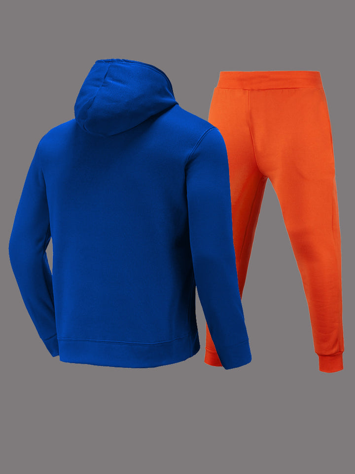 Herren Sportliches Hoodie- und Jogginghose-Set mit auffälligem Motiv und bequemer Passform Aliams