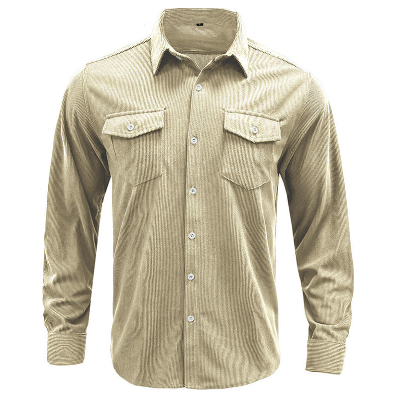 Herren Cordhemd mit aufgesetzten Taschen und modernem Design Aliams