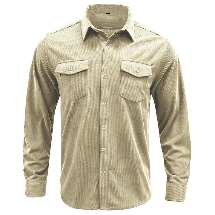 Herren Cordhemd mit aufgesetzten Taschen und modernem Design Aliams