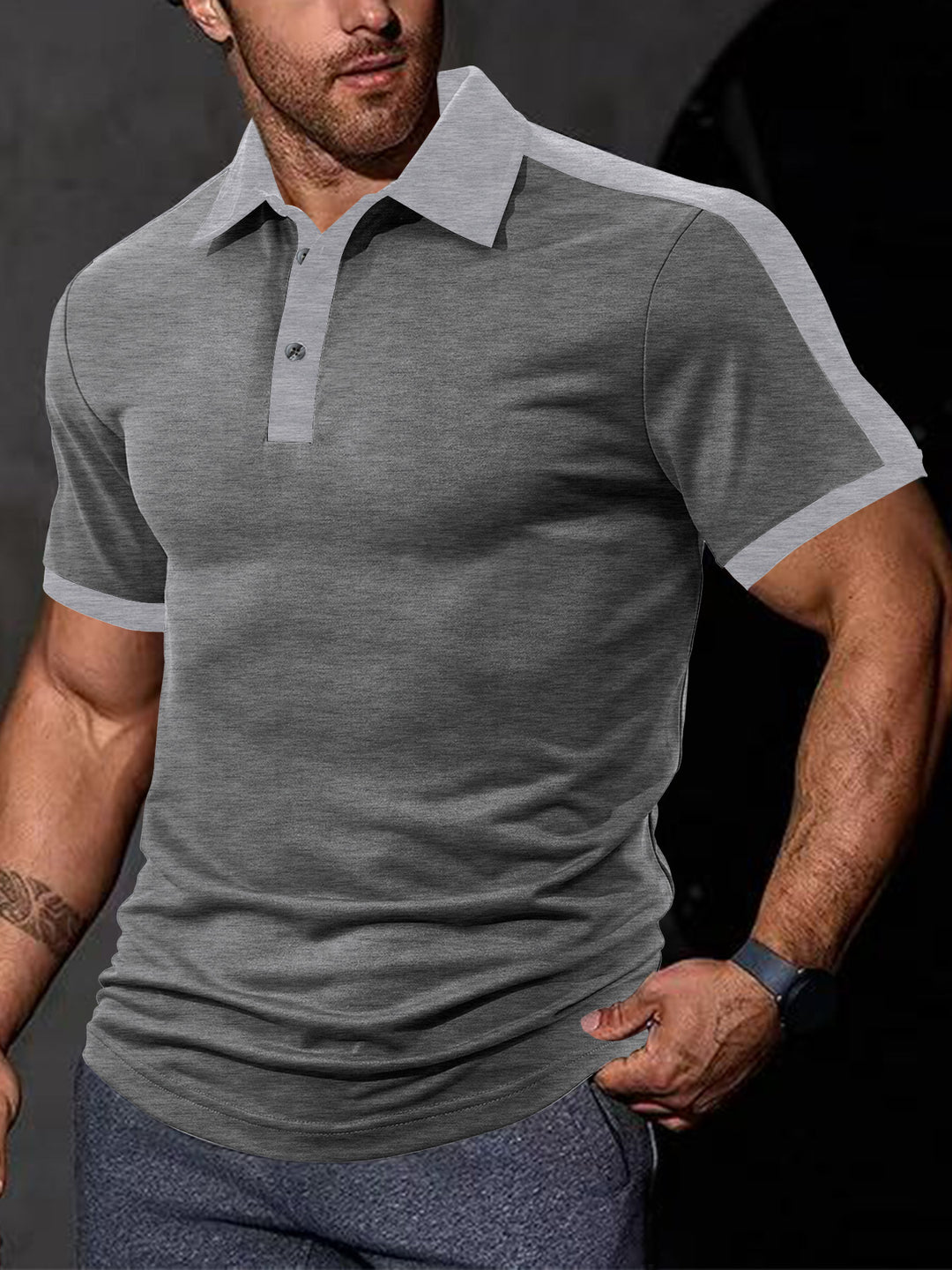 Herren sportliches Poloshirt mit modernem Schnitt und strukturiertem Gewebe Aliams