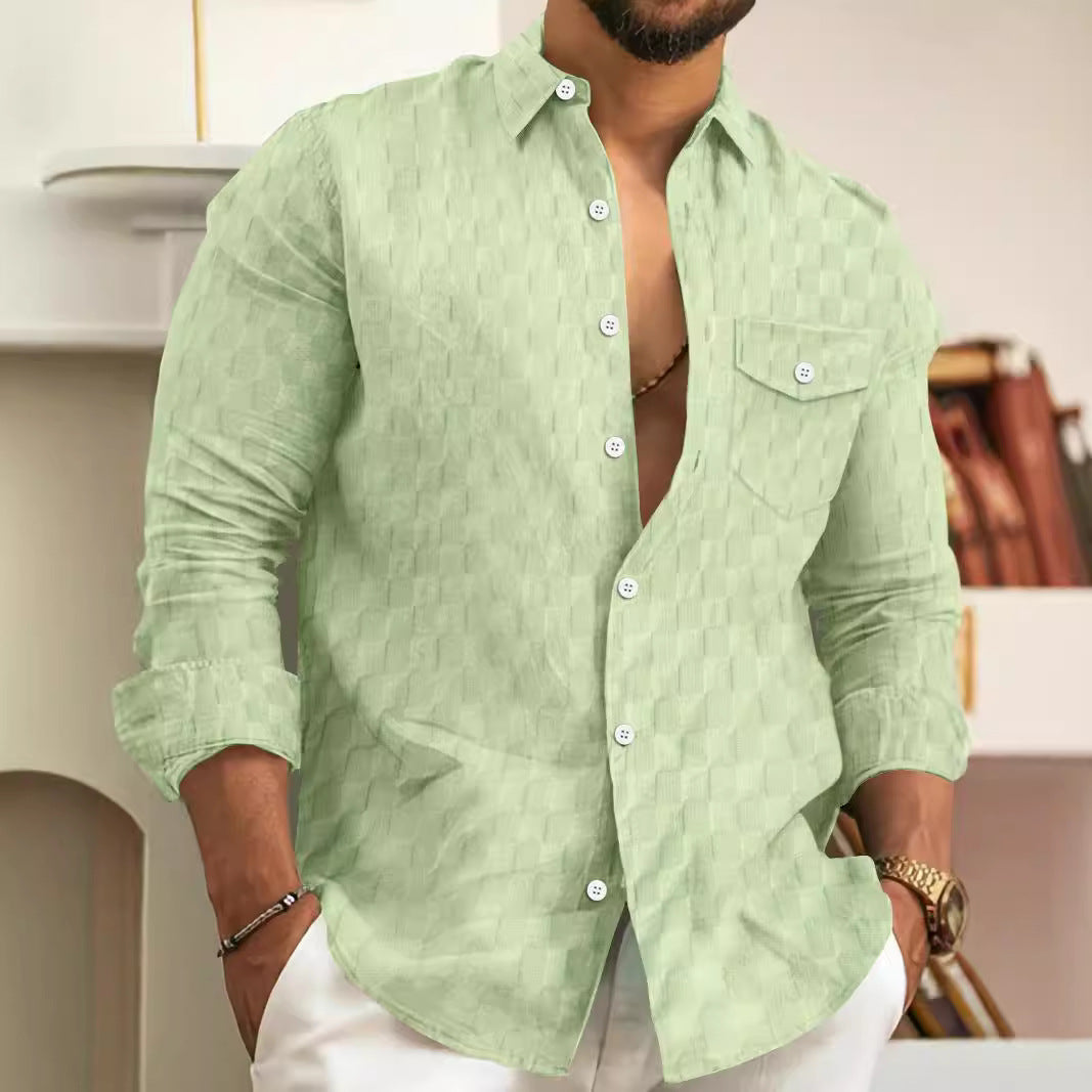 Herren Hemd mit modernem Strukturdesign und praktischen Taschen Aliams