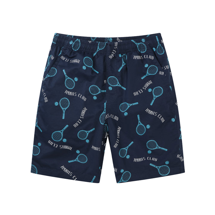 Herren Badeshorts mit Tennis-Motiv und elastischem Bund Aliams
