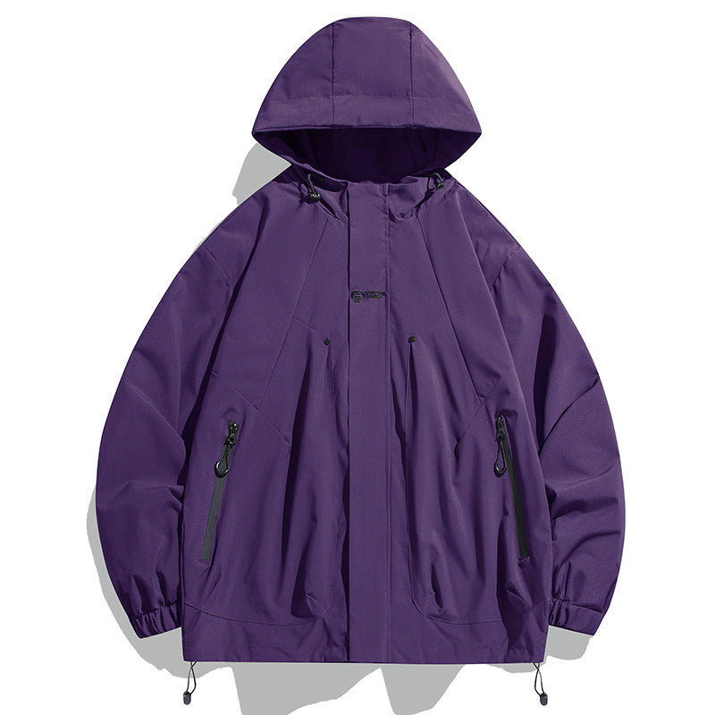 Unisex Funktionsjacke mit wasserabweisenden Eigenschaften und verstellbarem Kapuzenkragen Aliams