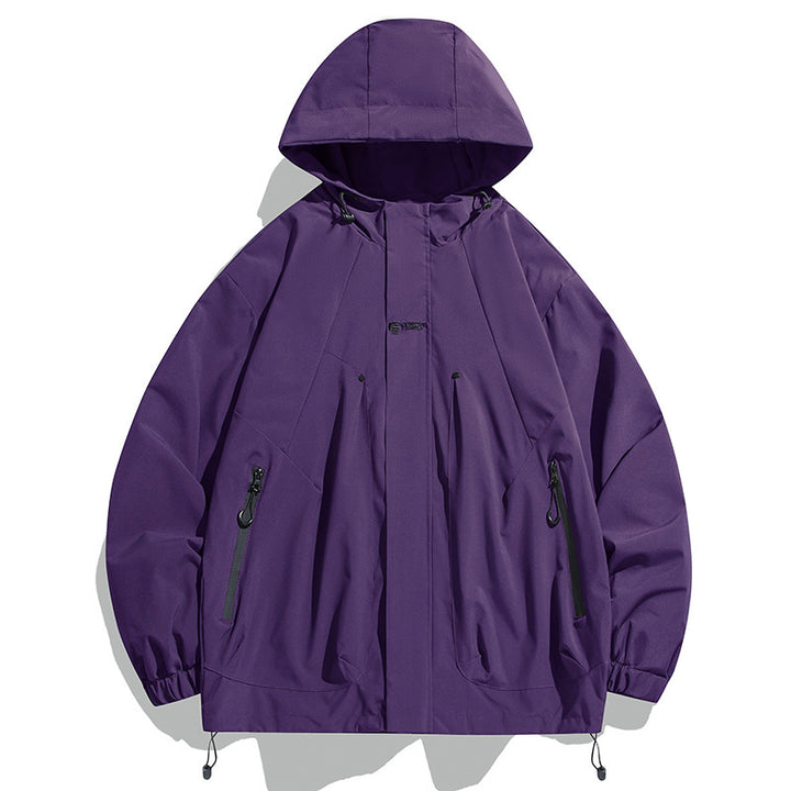 Unisex Funktionsjacke mit wasserabweisenden Eigenschaften und verstellbarem Kapuzenkragen Aliams