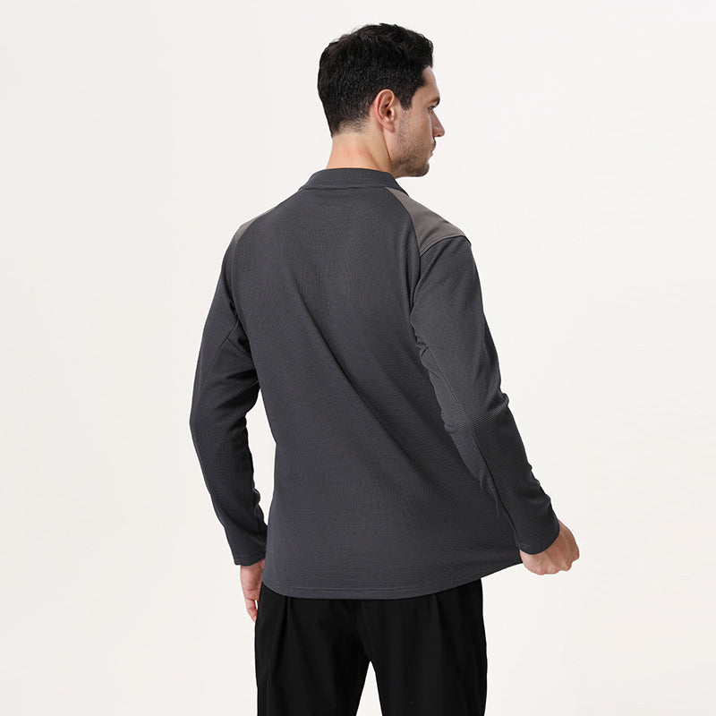 Herren sportliches Langarmshirt mit Belüftungsreißverschluss Aliams