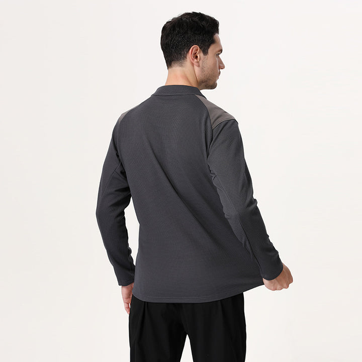 Herren sportliches Langarmshirt mit Belüftungsreißverschluss Aliams