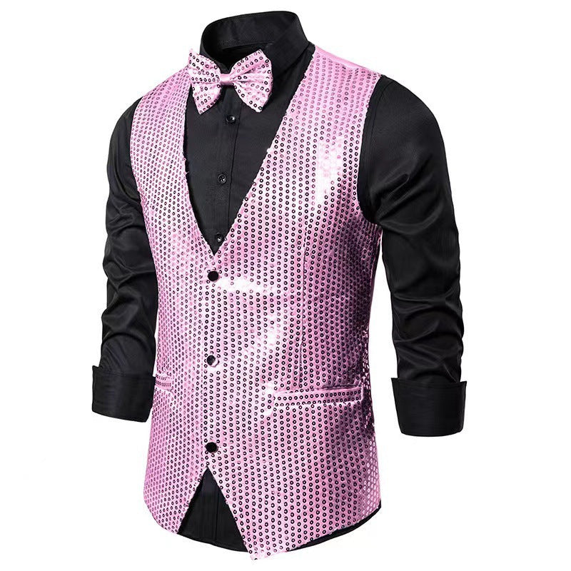 Herren eleganter Anzug mit glitzernden Pailletten und idealem Slim-Fit Aliams