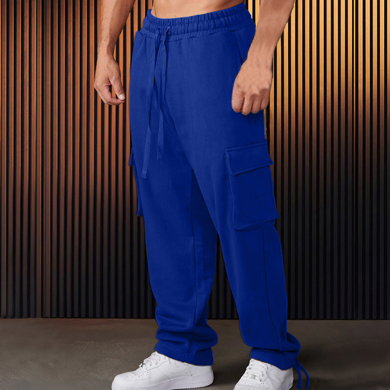 Herren entspannte Cargo-Hose mit praktischem Taschen-Design und elastischem Bund Aliams