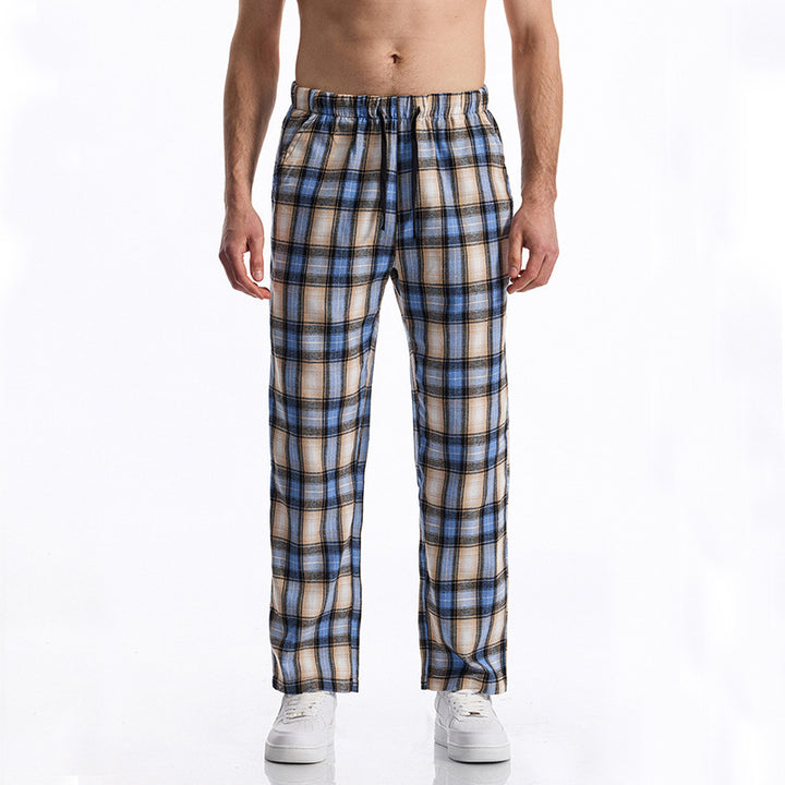 Herren bequeme Freizeithose mit Karomuster Aliams