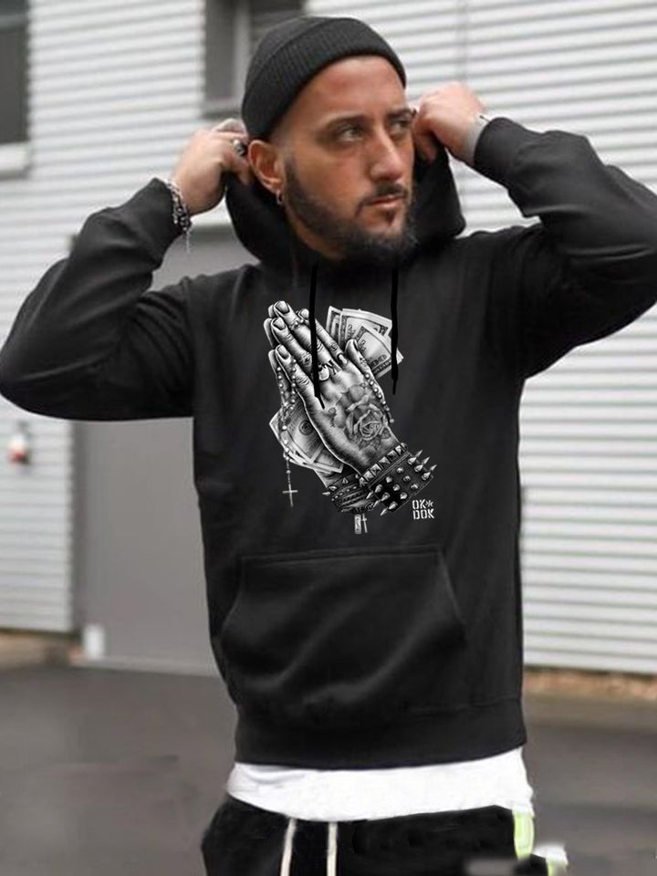 Herren Hoodie mit kreativem grafischen Druck Aliams