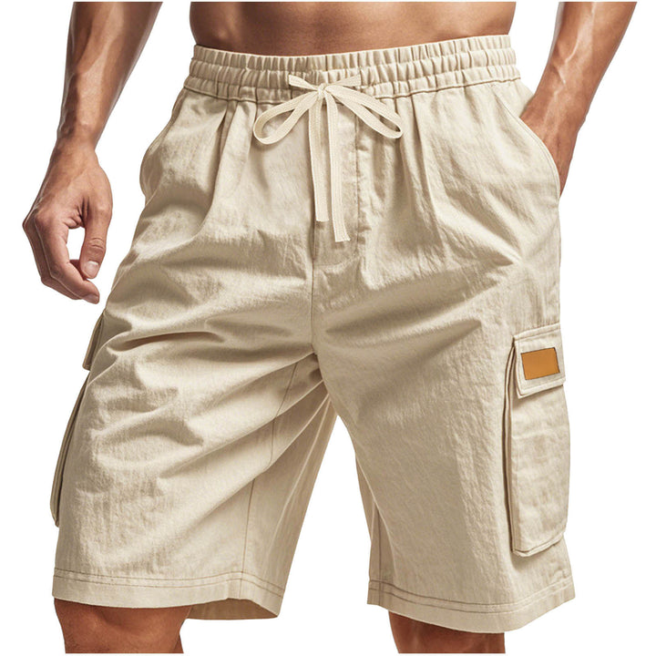 Herren praktische Cargo-Shorts mit elastischem Bund und seitlichen Taschen Aliams
