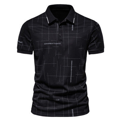 Herren Poloshirt mit modernem grafischen Druck und atmungsaktiver Funktion Aliams