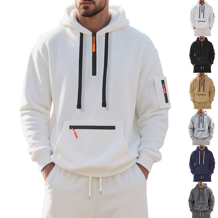 Herren sportlicher Hoodie mit funktionalem Reißverschluss Aliams
