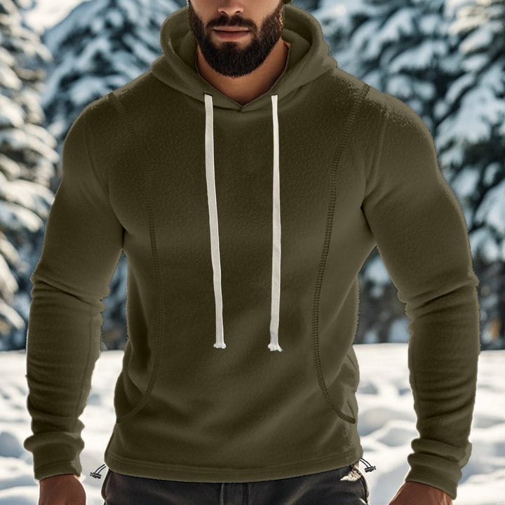 Herren Fleece-Kapuzenpullover mit praktischen Taschen Aliams
